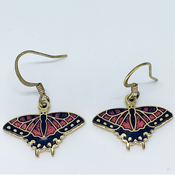Vintage Jewelry - Vintage small butterfly earrings